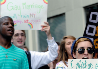 A pro-same-sex-marriage protest in Raleigh, N.C. (Sara D. Davis/Getty Images)